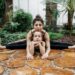 mother and daughter yoga pose